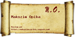 Makszim Opika névjegykártya